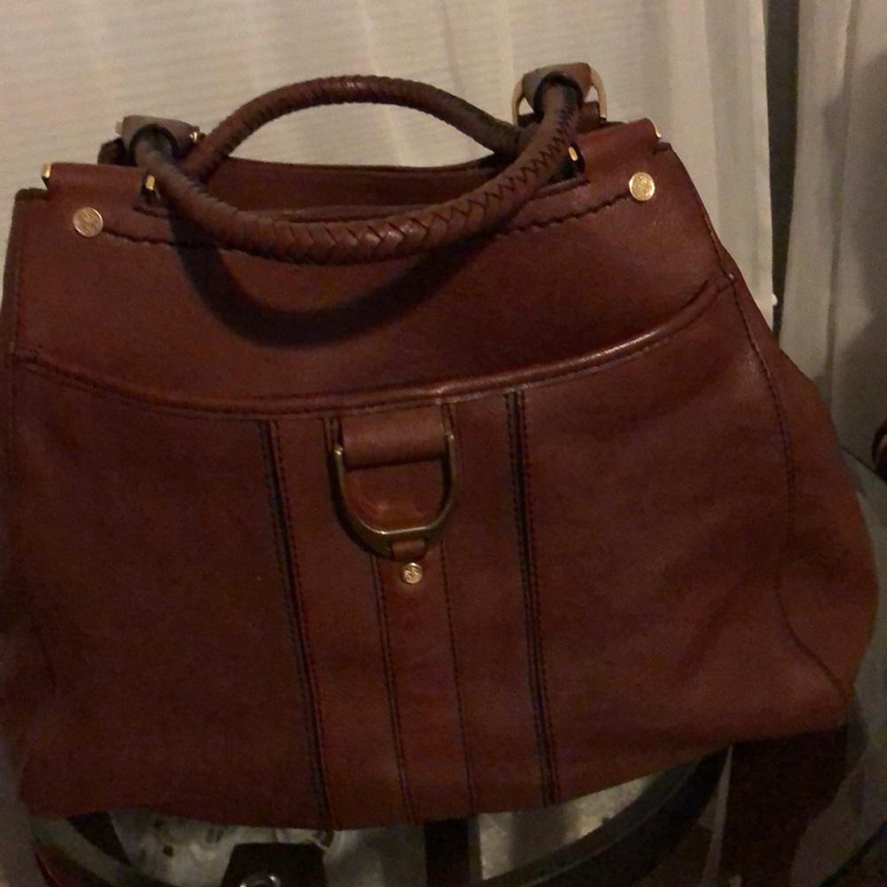 Leather satchel bag